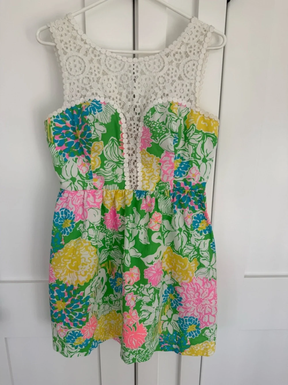 Lilly Pulitzer Pastel Floral Crochet-Yoke Dress - Picture 1 of 10